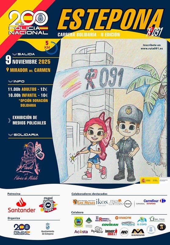 El Ayuntamiento colabora con la Policía Nacional en la II Carrera Solidaria ‘Ruta 091’, a beneficio de la Asociación ‘Paula y la fábrica de médula’