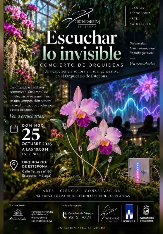 El Orquidario de Estepona tendrá una instalación pionera en la que las orquídeas crearán música en directo