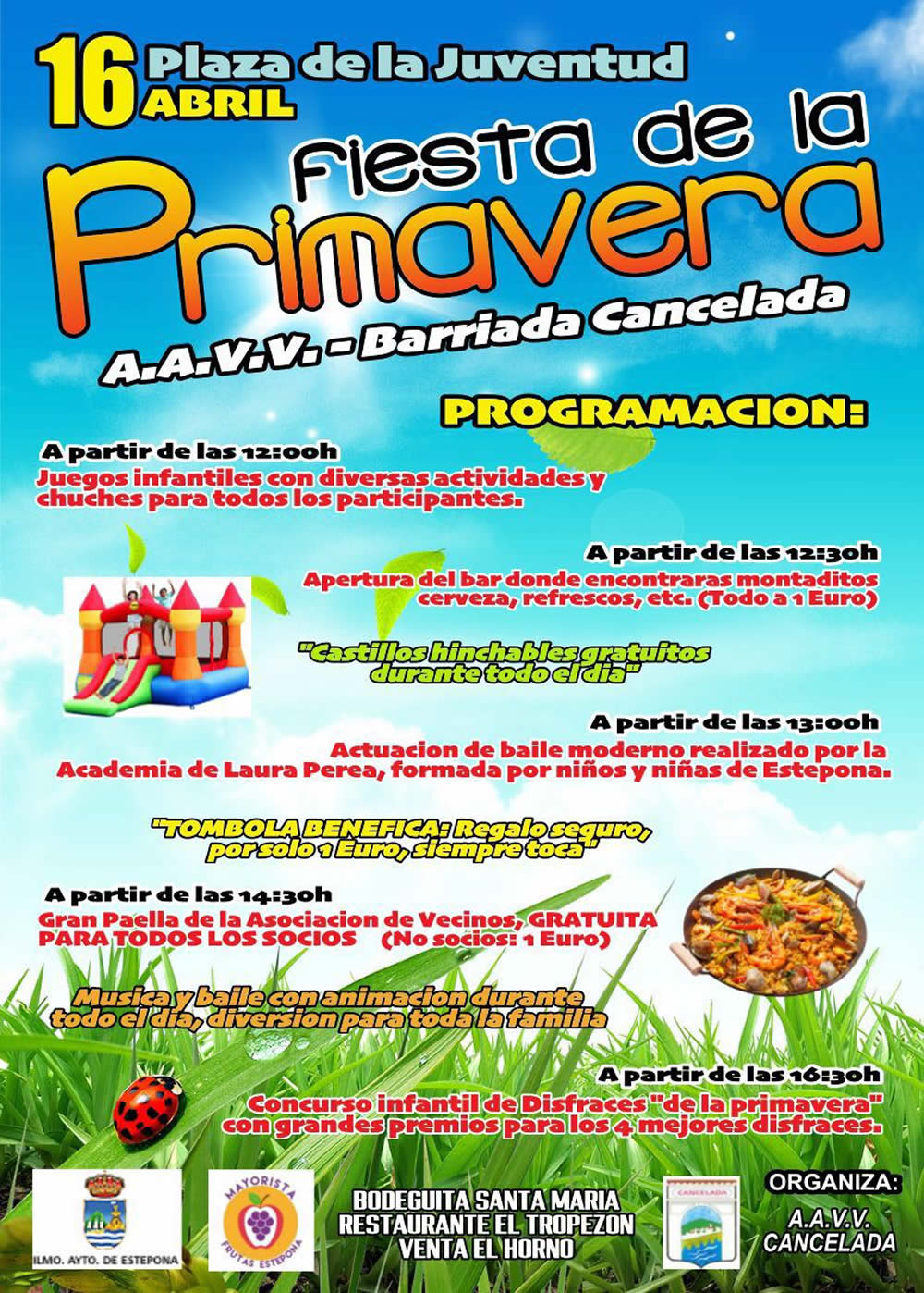 Cancelada celebra este sábado la fiesta de la primavera con actividades para toda la familia